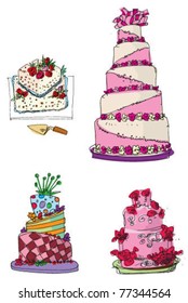set of cakes