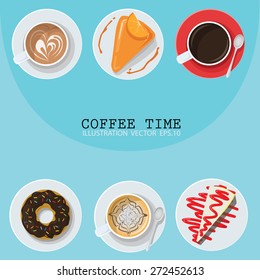 Set of cakes and coffee