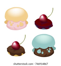 A set of cakes. Festive pastry. A game template for creating cakes and baking.