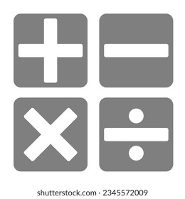 Set of calculation icon on white background.