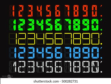 Set of Calculator digital numbers