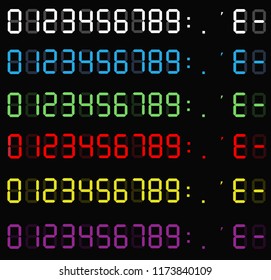 set of calculator digital numbers. electronic figures. LCD digital number. clock digital. calculator liquid crystal digital numbers on background. 