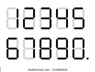 Set Of Calculator Digital Numbers. Vector Illustration