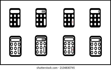conjunto de iconos de calculadora fondo blanco aislado