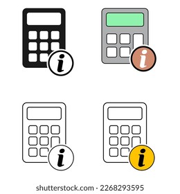 Conjunto de icono Calculadora, ilustración vectorial de botón web matemática. Diseño de tecnología de financiamiento de sitios web de Internet .