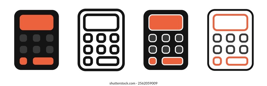 Set of calculator icons. Vector