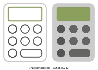 Conjunto de ícones da calculadora Vetor. Ícones de calculadora definir linha e glifo ícone de vetor. ilustração vetorial-ilustração simples de calculadora, perfeito para logotipos e ícones de calculadora eps 10