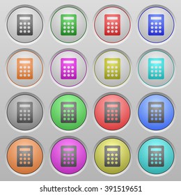 Set of calculator plastic sunk spherical buttons.