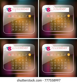 Set of Calendar for 2018 year, editable template poster and calendar design, vector illustration...