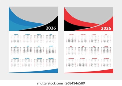 Vector de Plantilla 2026 