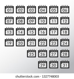 set of calendar date icon vector  illustration