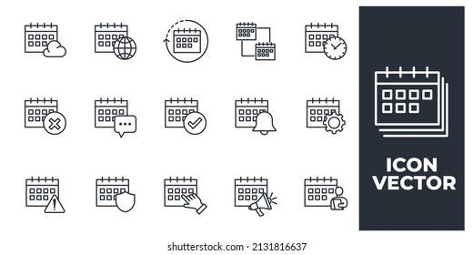 set of Calendar elements symbol template for graphic and web design collection logo vector illustration