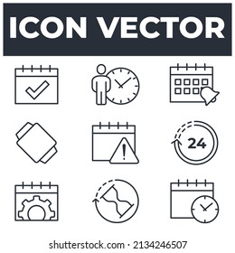 set of Calendar and Сlock elements symbol template for graphic and web design collection logo vector illustration