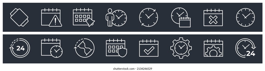 set of Calendar and Сlock elements symbol template for graphic and web design collection logo vector illustration