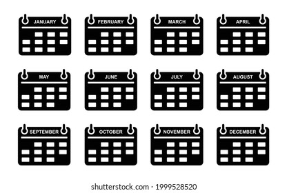 Establecer el vector de diseño de icono plano del calendario