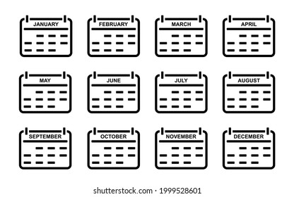 Set-Kalender-Symbol-Vektorgrafik