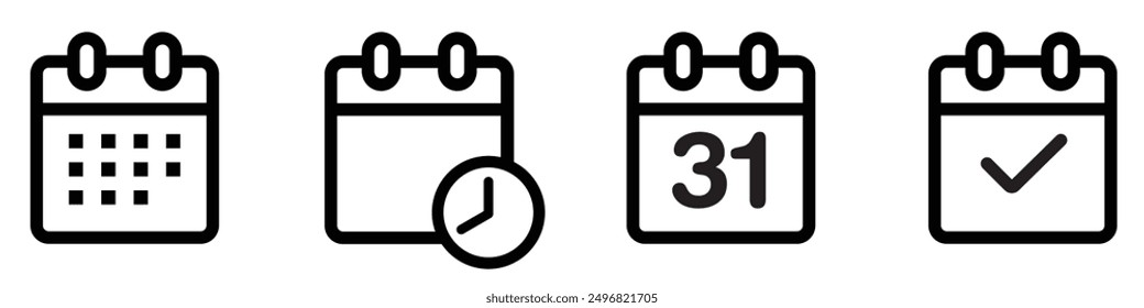 Conjunto de colección de iconos de calendario - Vector.