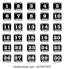 Set calendar icon. Design template vector