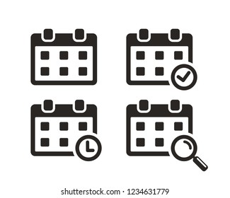 Set of calendar icon sign symbol