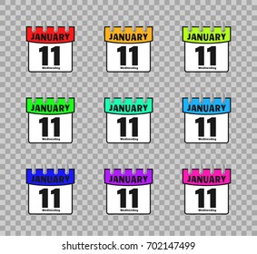 Set calendar icon vector Isolated on transparent background. Symbol Calendar for your website design, logo, application user interface. The flat style.
