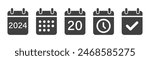 Set of calendar icons on a white background