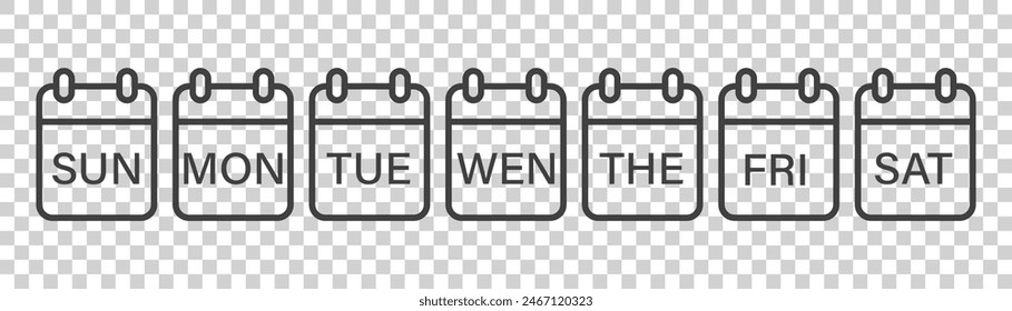 Conjunto de iconos de calendario sobre un fondo blanco