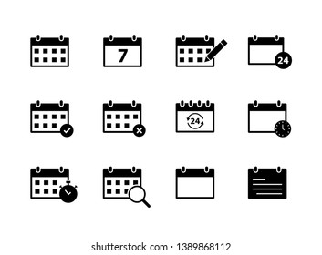 Set of Calendar icons. Time and seasons. Day, Week, Months, Year Vector illustration