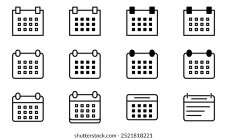 conjunto de ícones de calendário vetor