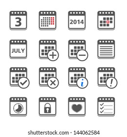 Set of calendar icons, vector eps10 illustration