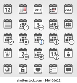 Set of calendar icons, vector eps10 illustration