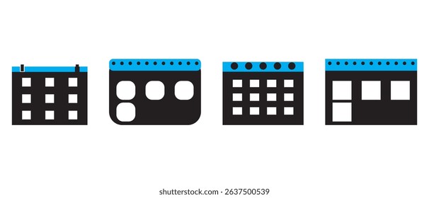 set of calendar icons. vector illustration.