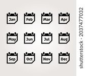 Set of calendar months. Vector illustration