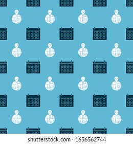 Set Calendar  and Placeholder on map paper in perspective  on seamless pattern. Vector