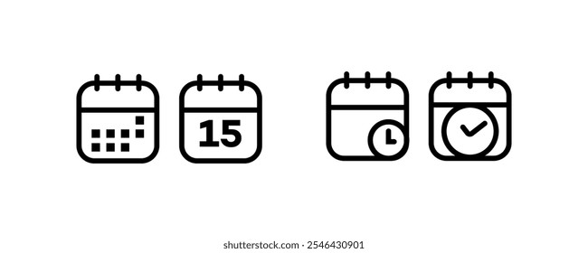 Set of calendar symbols. Calendar Icon collection. Time management. Meeting Deadlines icon. Appointment schedule flat icon icon