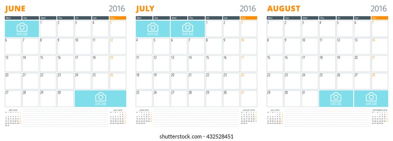 set calendar templates june july august stock vector royalty free 432528451 shutterstock
