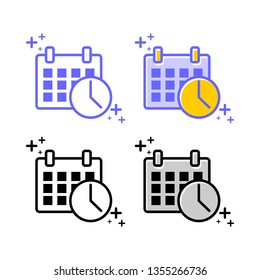 	
set of Calendar Time Schedule Icon symbol Logo Template