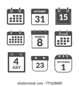 Conjunto de iconos de interfaz de usuario del calendario aislados en segundo plano