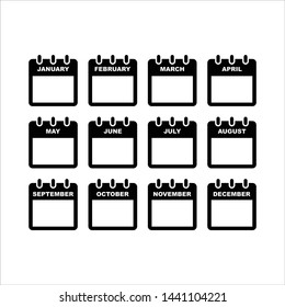 set of calendar vector icons for web design isolated on white background