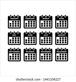 set of calendar vector icons for web design isolated on white background