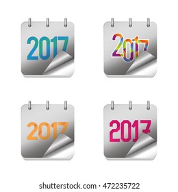 Set of calendars for 2017, Vector illustration