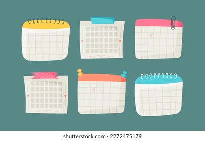 A set of calendars. Day Planner. Schedule.