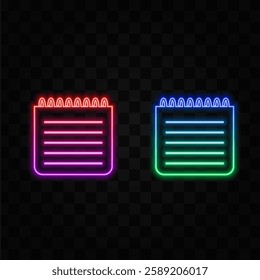 A set of calendars. Day Planner. Schedule. neon style..