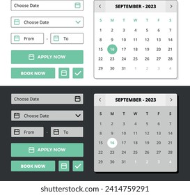 Set of Calendar's elements for websites and user interfaces