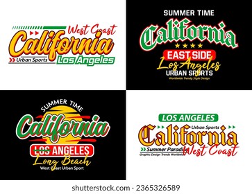Set California city calligraphy typeface collection, typography for t-shirt, posters, labels, etc.