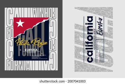 Set of California, stylish and modern typography slogan. Colorful abstract design  vector illustration  for print tee shirt, typography, poster, background  and other uses. Global swatches.