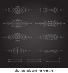 Set of caligraphic frames, calligraphic design elements and page decoration 
