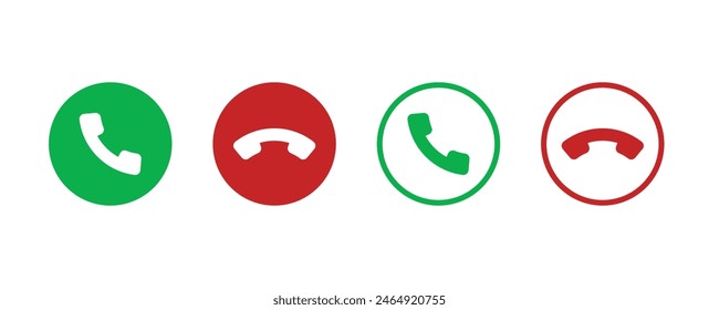 Set of call icon set. contact and web icon. Vector Illustration.