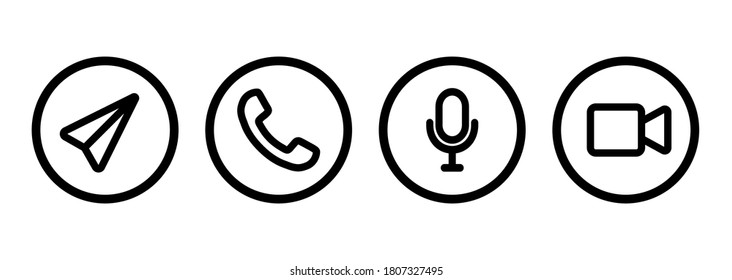 Set Set von Call-Icons, Mobillayout, Benutzeroberfläche, UX, Kit-Schnittstelle, Call-Bildschirm