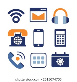 Set of call or ringing icons