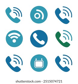 Set of call or ringing icons